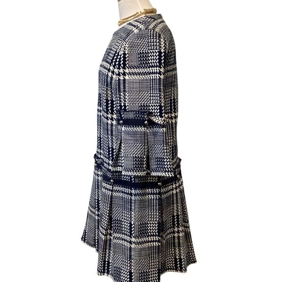 Prose & Poetry Navy Blue & White Plaid Drop Waist Shift Dress Size M - Picture 8 of 14